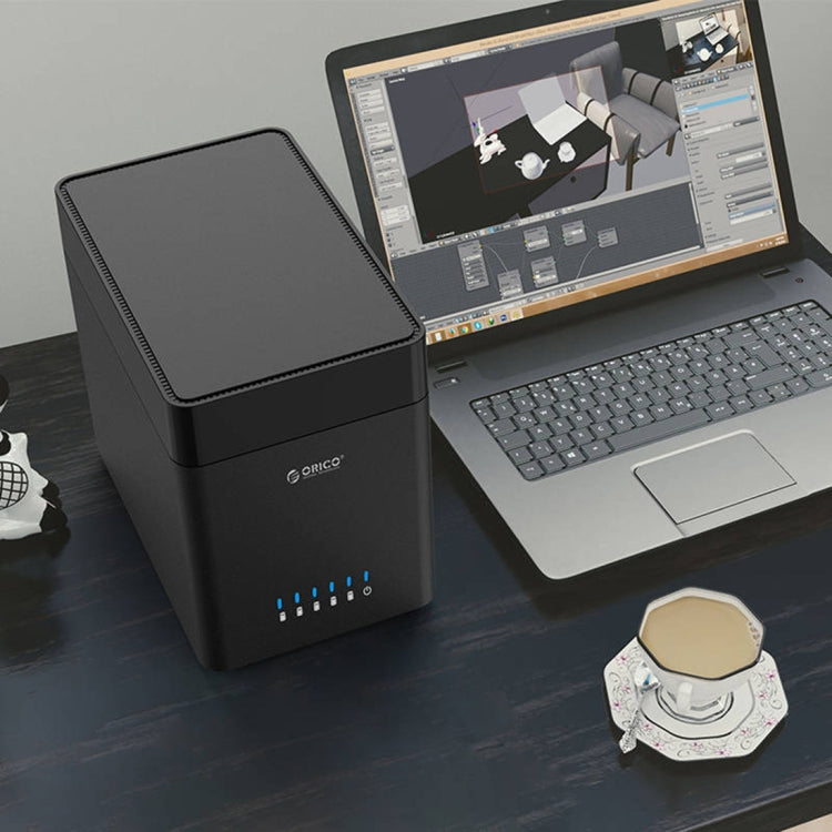 ORICO DS500U3 3.5 吋 5 硬碟槽磁吸式 USB 3.0 硬碟外接盒，藍色 LED 指示燈，USB 3.0