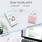 Peripage A6 便攜無墨口袋熱感藍牙印表機，A6 粉色、A6 藍色、A6 白色