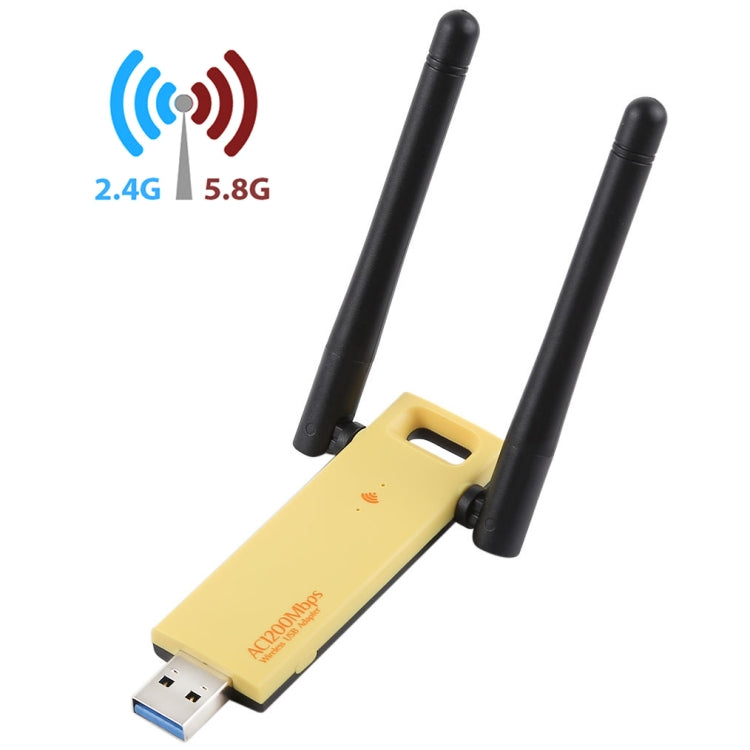 AC1200Mbps 2.4GHz & 5GHz 雙頻 USB 3.0 WiFi 轉接器，外接網卡，帶 2 根外置天線，AC1200Mbps USB 3.0