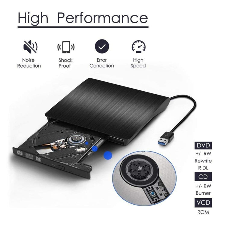拉絲紋理 USB 3.0 彈出式行動外接 DVD-Rw DVD / CD 可重寫光碟機 外接 ODD 與 HDD 裝置，拉絲紋理 DVD(B)