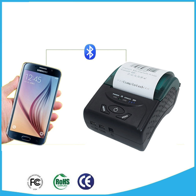 POS-5807 58毫米便攜USB接口熱感藍牙票據打印機，最大支持熱感紙尺寸：57x50毫米