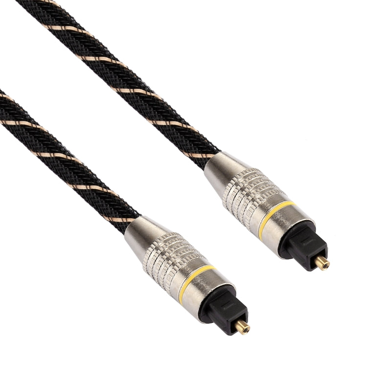 10米 OD6.0mm 鍍金金屬頭編織網線 Toslink 公對公數位光纖音訊線，長度：10米