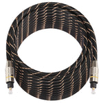 15米 OD6.0mm 鍍金金屬頭編織網線 Toslink 公對公數位光纖音訊線，長度：15米