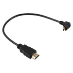 30公分 4K HDMI 公對 Micro HDMI 正角度公鍍金接頭轉接線，30公分正角度