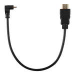 30公分 4K HDMI 公對 Micro HDMI 正角度公鍍金接頭轉接線，30公分正角度