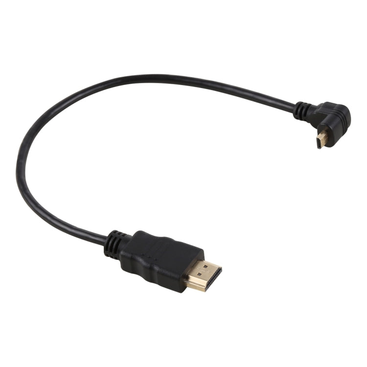 30公分 4K HDMI 公對 Micro HDMI 反角度公鍍金接頭轉接線，30公分反角度