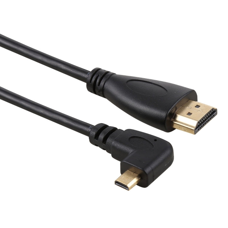 50公分 4K HDMI 公對 Micro HDMI 右角度公鍍金接頭轉接線，50公分右角度
