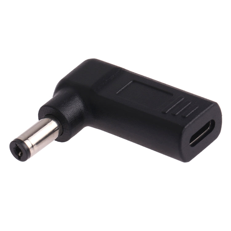 USB-C / Type-C 母頭轉 5.5 x 2.1mm 公頭彎頭轉接器，5.5 x 2.1mm 彎頭