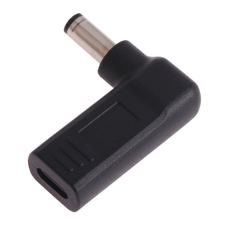 USB-C / Type-C 母頭轉 5.5 x 2.1mm 公頭彎頭轉接器，5.5 x 2.1mm 彎頭