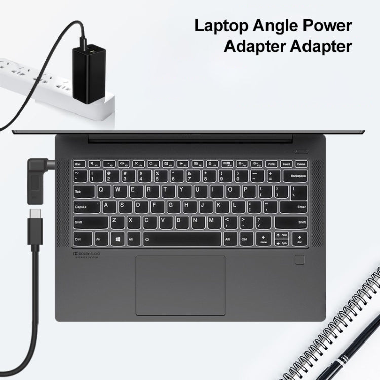 USB-C / Type-C 母頭轉 5.5 x 2.1mm 公頭彎頭轉接器，5.5 x 2.1mm 彎頭