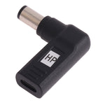 USB-C / Type-C 母頭轉 7.4 x 5.0mm 公頭彎頭轉接器，適用於 HP 筆記型電腦，7.4 x 5.0mm 彎頭（HP）