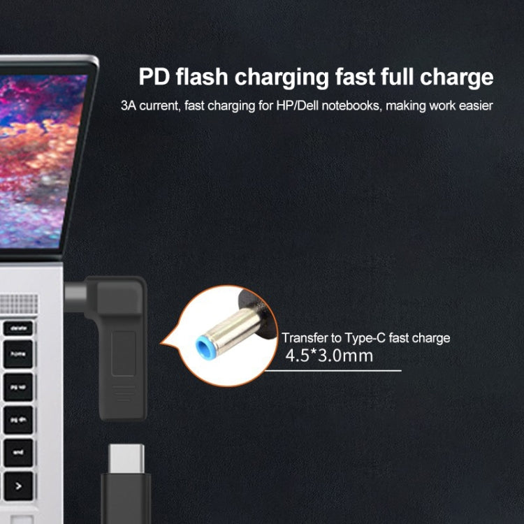 USB-C / Type-C 母對 4.5 x 3.0mm 公頭彎頭轉接器，4.5 x 3.0mm 彎頭黑色，4.5 x 3.0mm 彎頭藍色