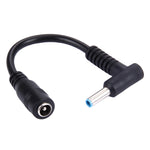 4.5 x 3.0mm 彎曲公頭轉 5.5 x 2.1mm 母頭介面電源轉接線，長度：10cm，4.5 x 3.0mm 彎曲公頭