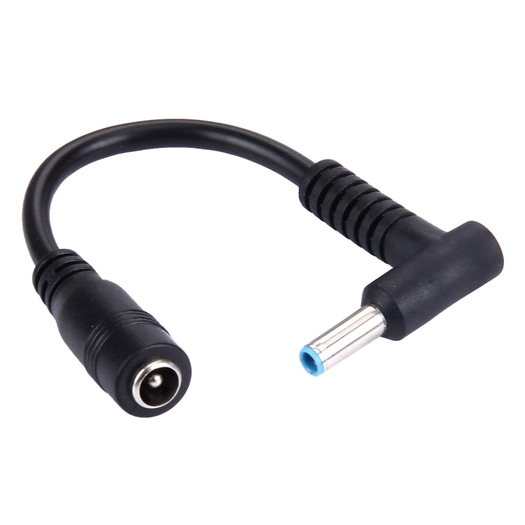 4.5 x 3.0mm 彎曲公頭轉 5.5 x 2.1mm 母頭介面電源轉接線，長度：10cm，4.5 x 3.0mm 彎曲公頭