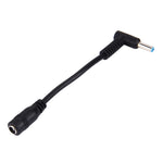4.5 x 3.0mm 彎曲公頭轉 5.5 x 2.1mm 母頭介面電源轉接線，長度：10cm，4.5 x 3.0mm 彎曲公頭