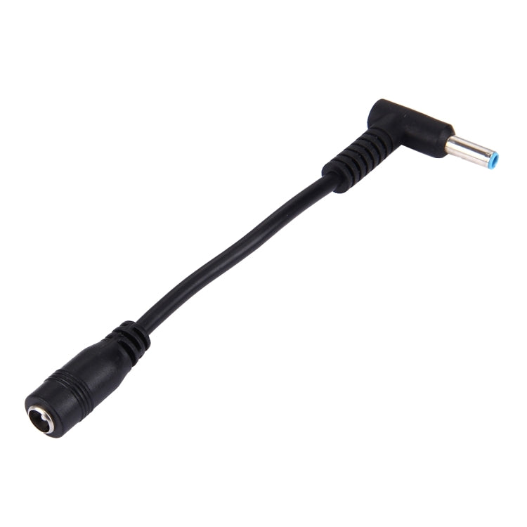 4.5 x 3.0mm 彎曲公頭轉 5.5 x 2.1mm 母頭介面電源轉接線，長度：10cm，4.5 x 3.0mm 彎曲公頭