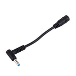 4.5 x 3.0mm 彎曲公頭轉 5.5 x 2.1mm 母頭介面電源轉接線，長度：10cm，4.5 x 3.0mm 彎曲公頭
