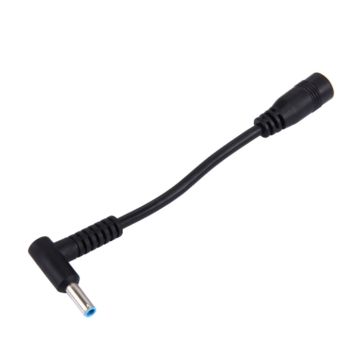 4.5 x 3.0mm 彎曲公頭轉 5.5 x 2.1mm 母頭介面電源轉接線，長度：10cm，4.5 x 3.0mm 彎曲公頭