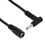 4.5 x 3.0mm 彎曲公頭轉 5.5 x 2.1mm 母頭介面電源轉接線，長度：10cm，4.5 x 3.0mm 彎曲公頭