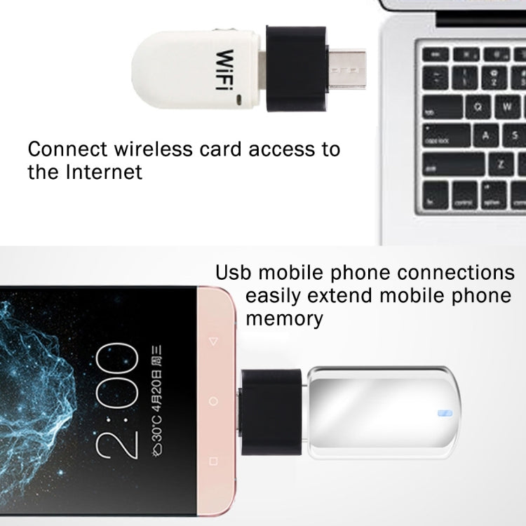 塑膠 USB-C / Type-C 公頭轉 USB 2.0 母頭 OTG 數據傳輸充電轉接器