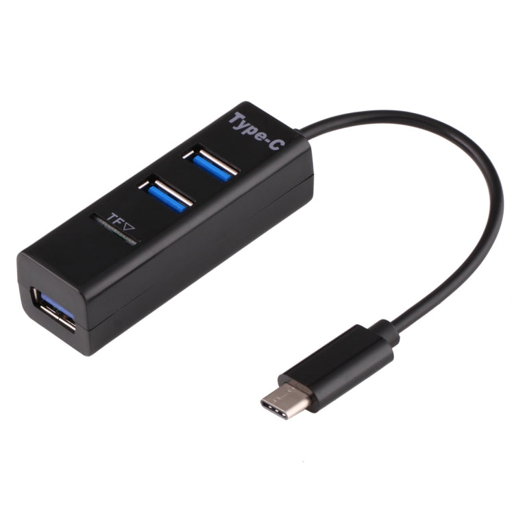 2 合 1 USB 3.1 USB-C / Type-C 轉 USB 2.0 三埠集線器 + TF 卡讀卡器，3 埠 USB + TF 卡槽