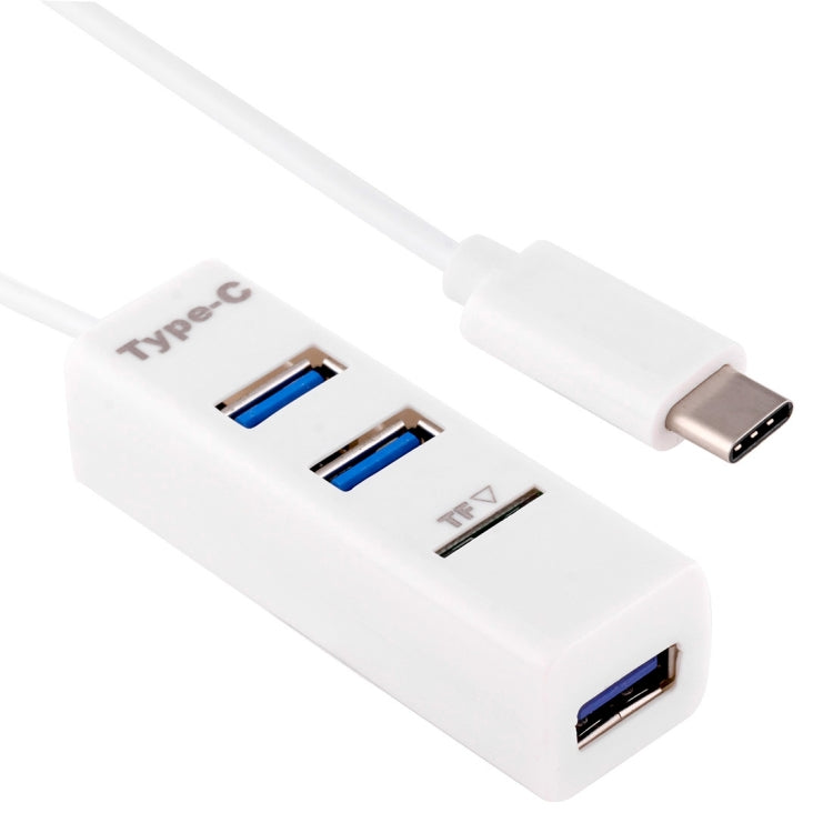 2 合 1 USB 3.1 USB-C / Type-C 轉 USB 2.0 三埠集線器 + TF 卡讀卡器，3 埠 USB + TF 卡槽