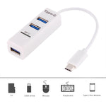 2 合 1 USB 3.1 USB-C / Type-C 轉 USB 2.0 三埠集線器 + TF 卡讀卡器，3 埠 USB + TF 卡槽