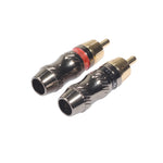 REXLIS TR026 2 個 RCA 公頭插頭音頻插孔鍍金轉接器，適用 DIY 音頻線和視頻線，RCA 公頭