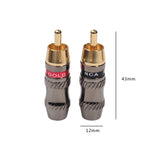 REXLIS TR026 2 個 RCA 公頭插頭音頻插孔鍍金轉接器，適用 DIY 音頻線和視頻線，RCA 公頭