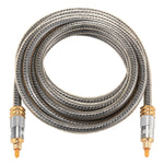 EMK YL-A 3米 OD8.0毫米鍍金金屬頭 Toslink 公對公數位光纖音頻線，長度：3米