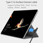 USB-C / Type-C 轉6針磁吸公頭筆記型電腦電源充電線，適用微軟 Surface Pro 7 / 6 / 5，線長：約1.5米，適用微軟 Surface Pro 7 / 6 / 5