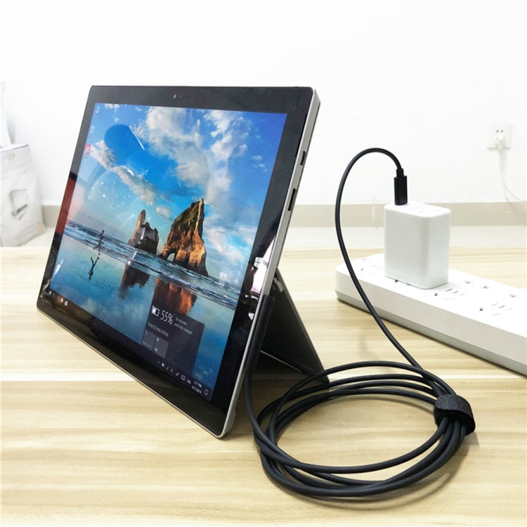 USB-C / Type-C 轉6針磁吸公頭筆記型電腦電源充電線，適用微軟 Surface Pro 7 / 6 / 5，線長：約1.5米，適用微軟 Surface Pro 7 / 6 / 5