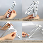 鋁合金筆電高度延伸支架，折疊便攜電腦散熱支架，尺寸：24.5x3.3x2.8cm