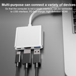 V125 USB-C / Type-C 公頭轉 PD + HDMI + USB 3.0 母頭三合一轉換器，三合一