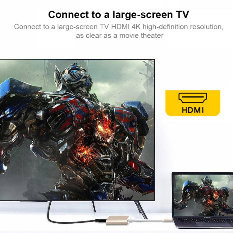 V125 USB-C / Type-C 公頭轉 PD + HDMI + USB 3.0 母頭三合一轉換器，三合一