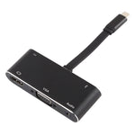 V126 USB-C / Type-C 公頭轉 PD + HDMI + VGA + 音頻 + USB 3.0 母頭五合一轉換器，五合一