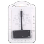 V126 USB-C / Type-C 公頭轉 PD + HDMI + VGA + 音頻 + USB 3.0 母頭五合一轉換器，五合一