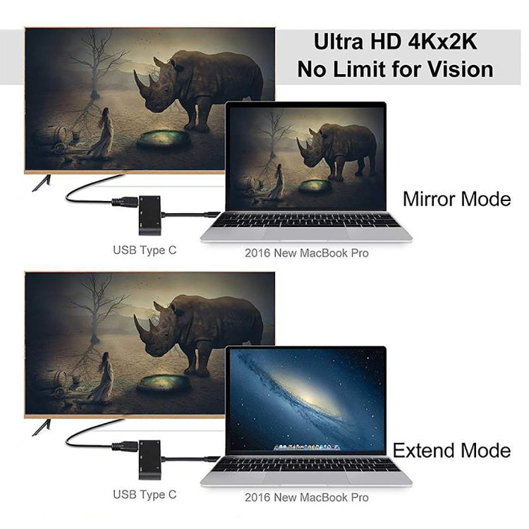 V126 USB-C / Type-C 公頭轉 PD + HDMI + VGA + 音頻 + USB 3.0 母頭五合一轉換器，五合一