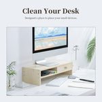 ORICO MSR-04-WD-BP 兩層帶隔板木紋電腦螢幕支架，尺寸：50 x 20 x 13.5 公分