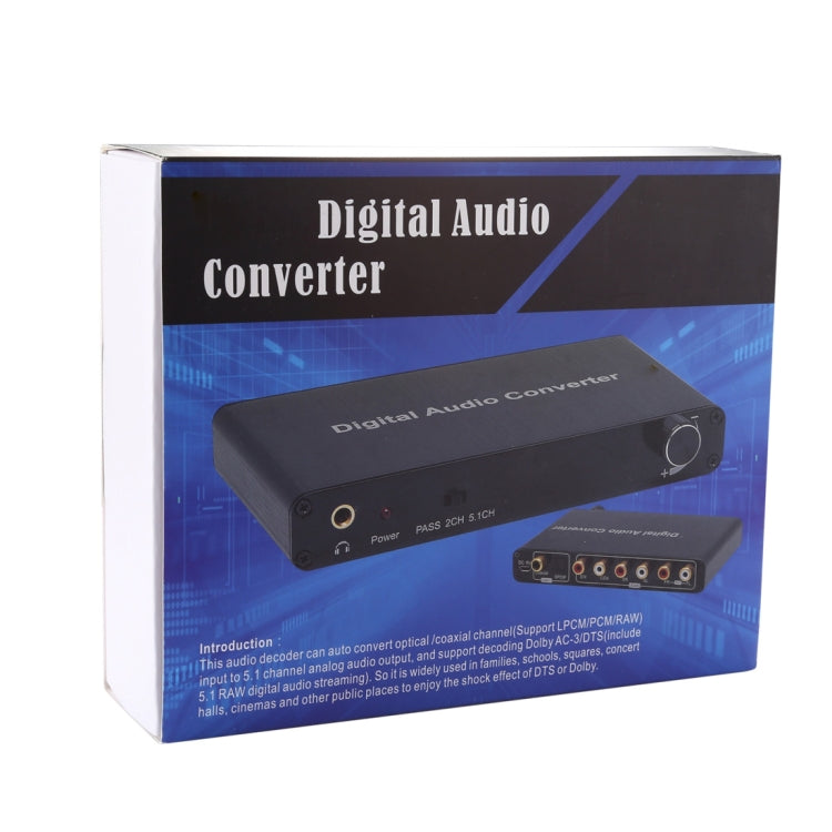 2聲道數位音訊解碼轉換器，帶光纖 Toslink SPDIF 同軸，適用家庭劇院 / PS4 / PS3 / XBOX360，支援音量控制、AC-3、DTS
