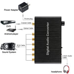 2聲道數位音訊解碼轉換器，帶光纖 Toslink SPDIF 同軸，適用家庭劇院 / PS4 / PS3 / XBOX360，支援音量控制、AC-3、DTS