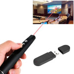 2.4GHz 無線雷射簡報翻頁筆，多媒體無線簡報投影筆，帶 USB 接收器，遙控距離：30m，30m