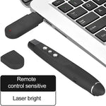 2.4GHz 無線雷射簡報翻頁筆，多媒體無線簡報投影筆，帶 USB 接收器，遙控距離：30m，30m