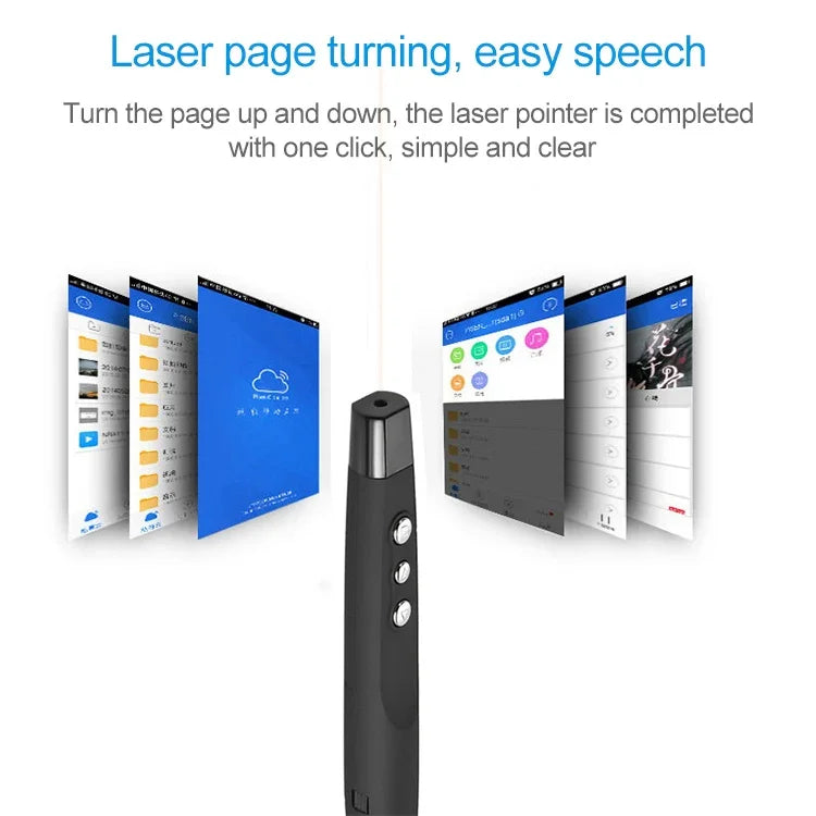 2.4GHz 無線雷射簡報翻頁筆，多媒體無線簡報投影筆，帶 USB 接收器，遙控距離：30m，30m