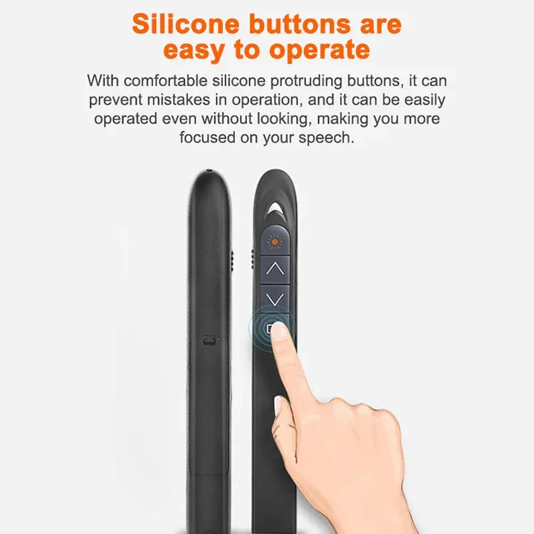 XM930 2.4GHz 無線雷射 PowerPoint 翻頁筆 多媒體無線簡報投影筆附 USB 接收器，支援低電量提醒，遙控距離：100m，100m 白色，100m 黑色