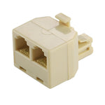 RJ11雙端口桌面電話延長線擴展連接器轉接頭，2個RJ11母頭轉RJ11公頭