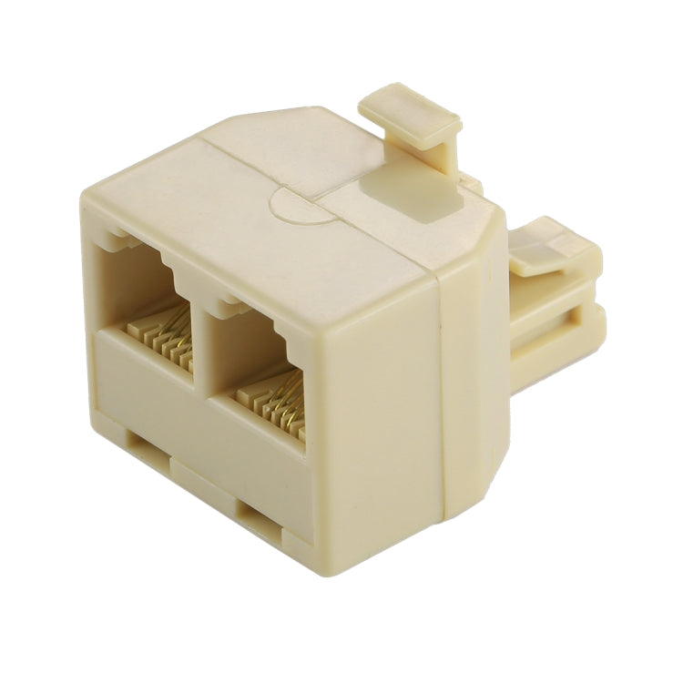 RJ11雙端口桌面電話延長線擴展連接器轉接頭，2個RJ11母頭轉RJ11公頭