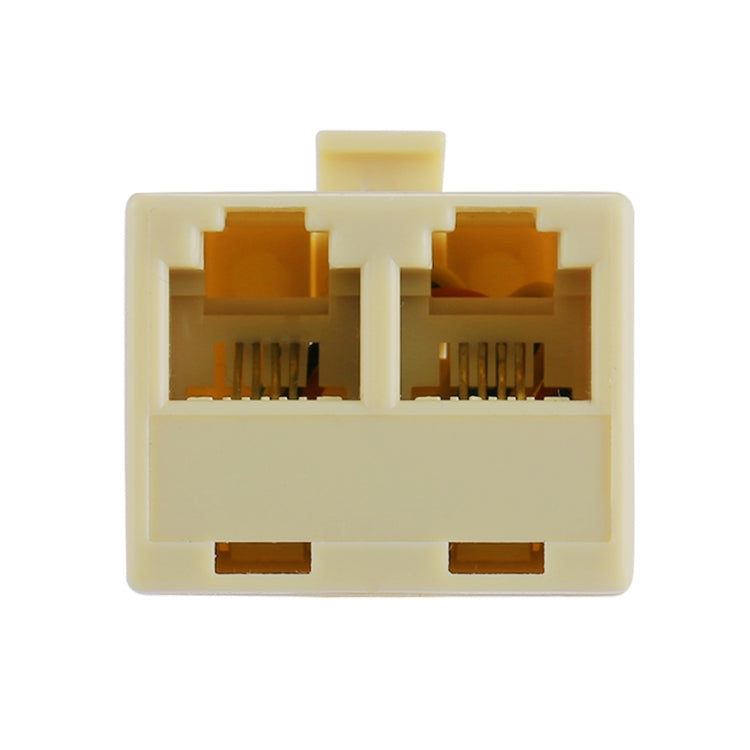 RJ11雙端口桌面電話延長線擴展連接器轉接頭，2個RJ11母頭轉RJ11公頭