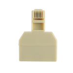 RJ11雙端口桌面電話延長線擴展連接器轉接頭，2個RJ11母頭轉RJ11公頭