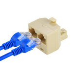 RJ45雙端口局域網乙太網連接器網路轉接器，2個RJ45母頭轉RJ45公頭